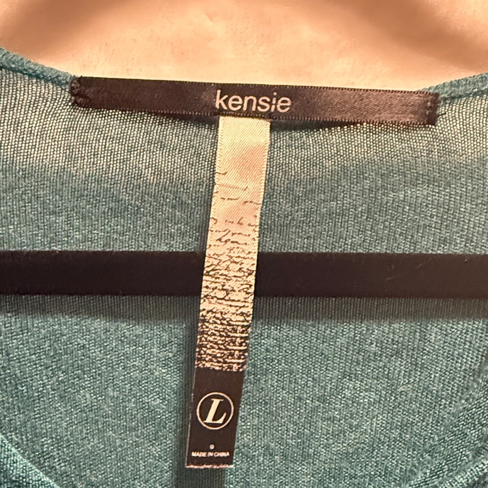 Kensie Teal Sleeveless Drape Neck Top - Picture 2 of 3